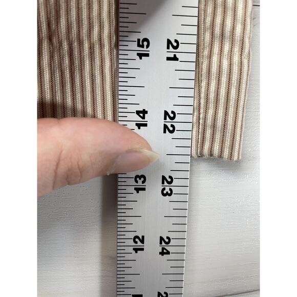 Talbots Capri Pants Womens 10P Petite Beige White Pinstripe Stretch Cotton - Picture 6 of 12